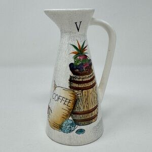 Vintage 1960s Ceramic Nasco Del Coronado Vinegar Cruet Hand Painted Mid Century